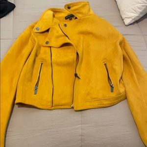 Yellow suede Moto jacket